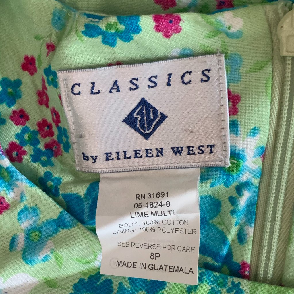 Nwt Classics By Eileen West Sleeveless Lime Dress — image 6 of 7